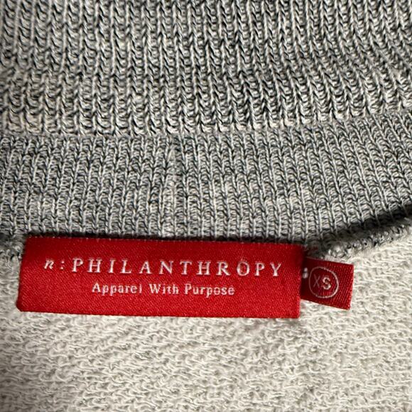 n:Philanthropy Gray Mock Collar Cut Out V-Neck Long Sleeve Sweatshirt Size XS - Picture 11 of 12